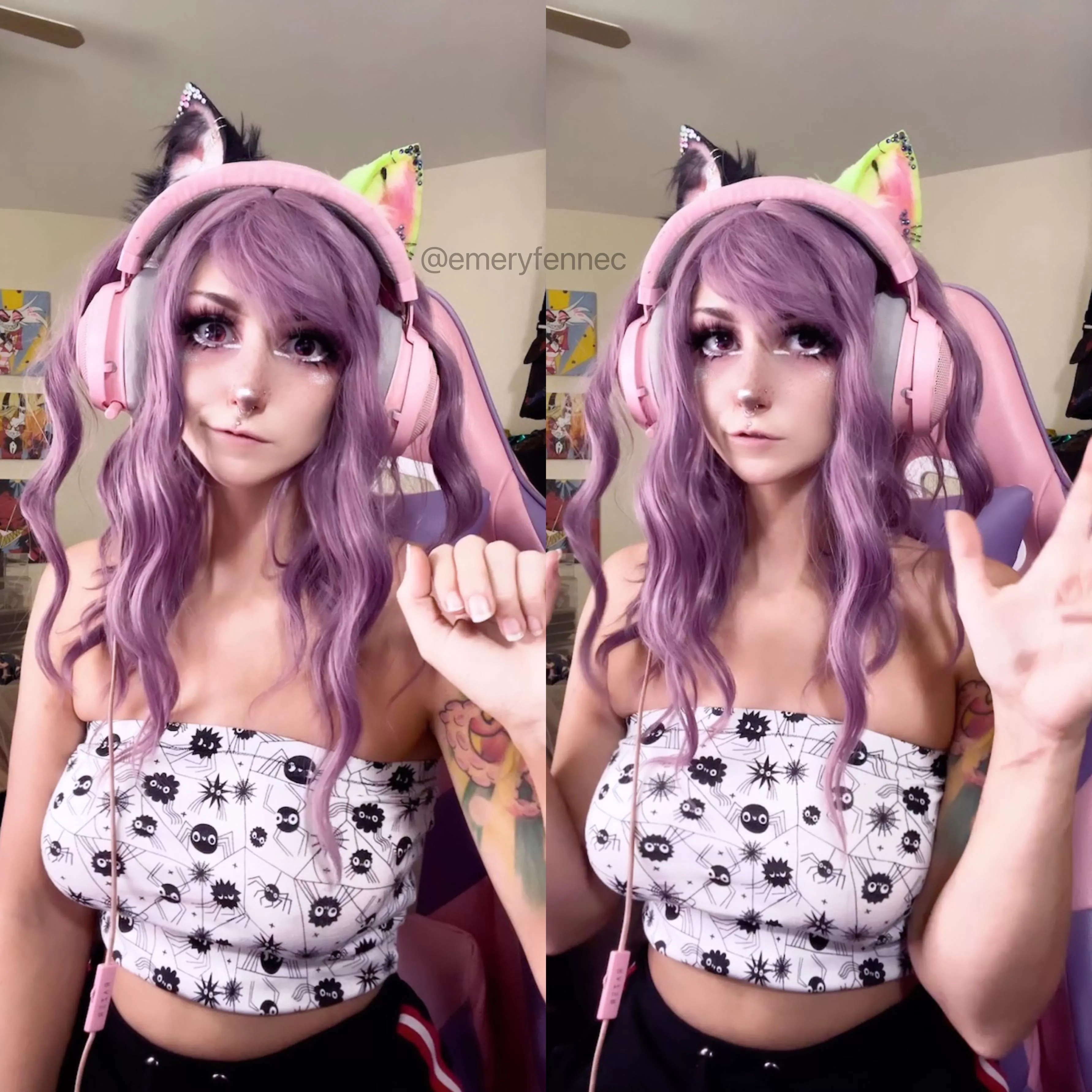 ur gamer gf is ready to play vidja games~ by Emery Fennec