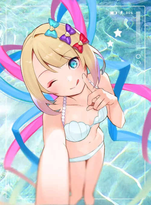 Angel streamer selfie