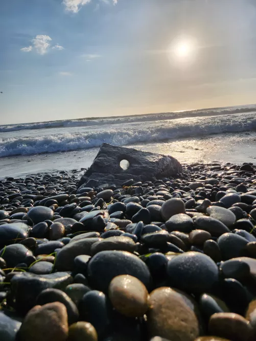 Beautiful pebble beach in Carlsbad California