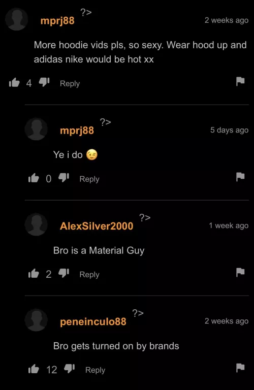 bro gets turned on by brands