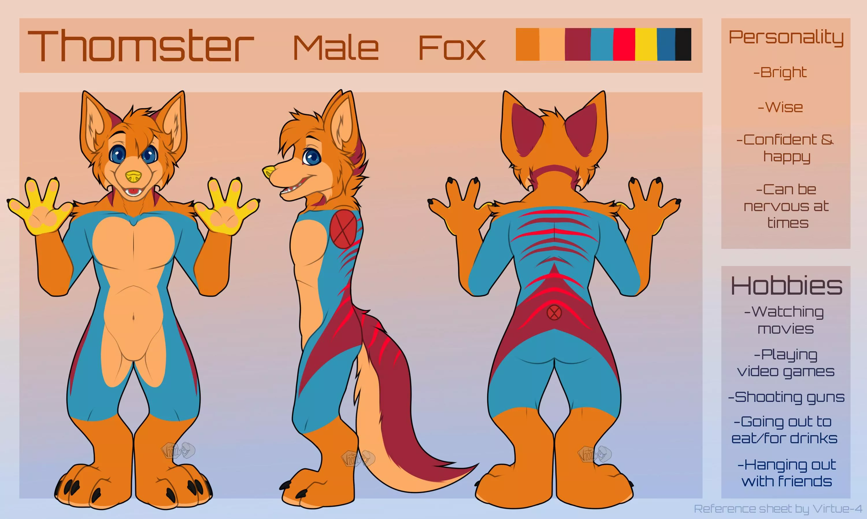 Hello all Fluffs may I present to you “Thomster” Mark III. Credit to “Veze” for this awesome reference sheet. What do you think of him.