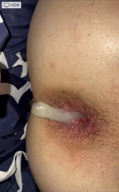 Left a big load in my boys hole