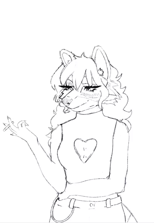 Racoon fursona sketch