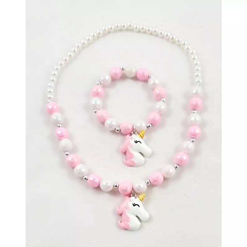 Unicorn necklace and bracelet set 😍