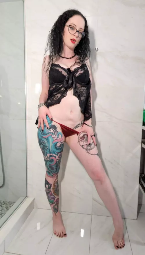 I love wearing black and red but I love wearing nothing more