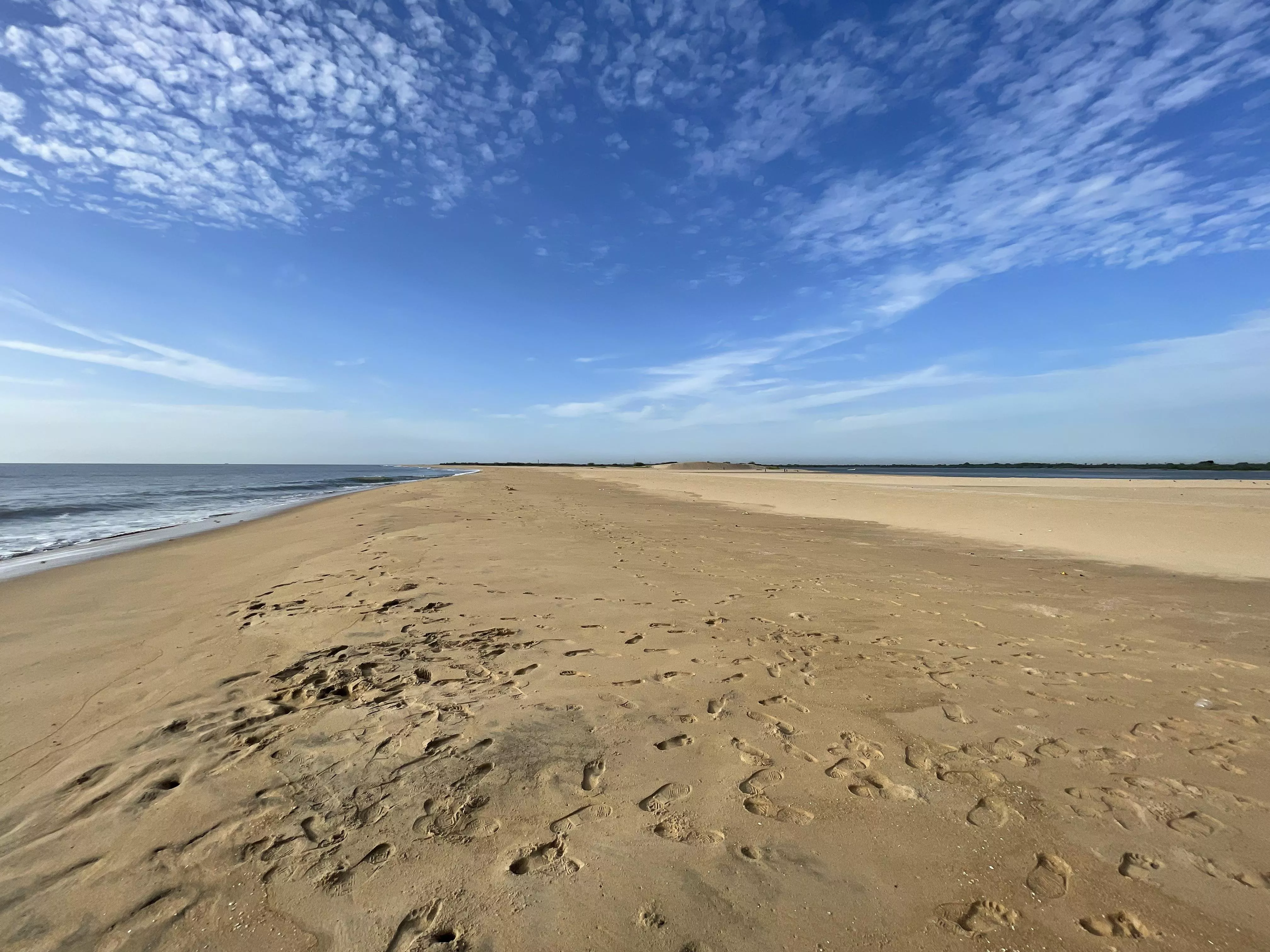 Pristine beach on a sandbar
