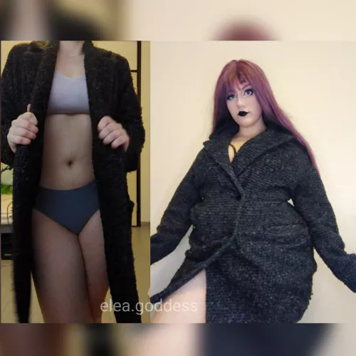 I never thought that a big coat could make me look this obscenely fat