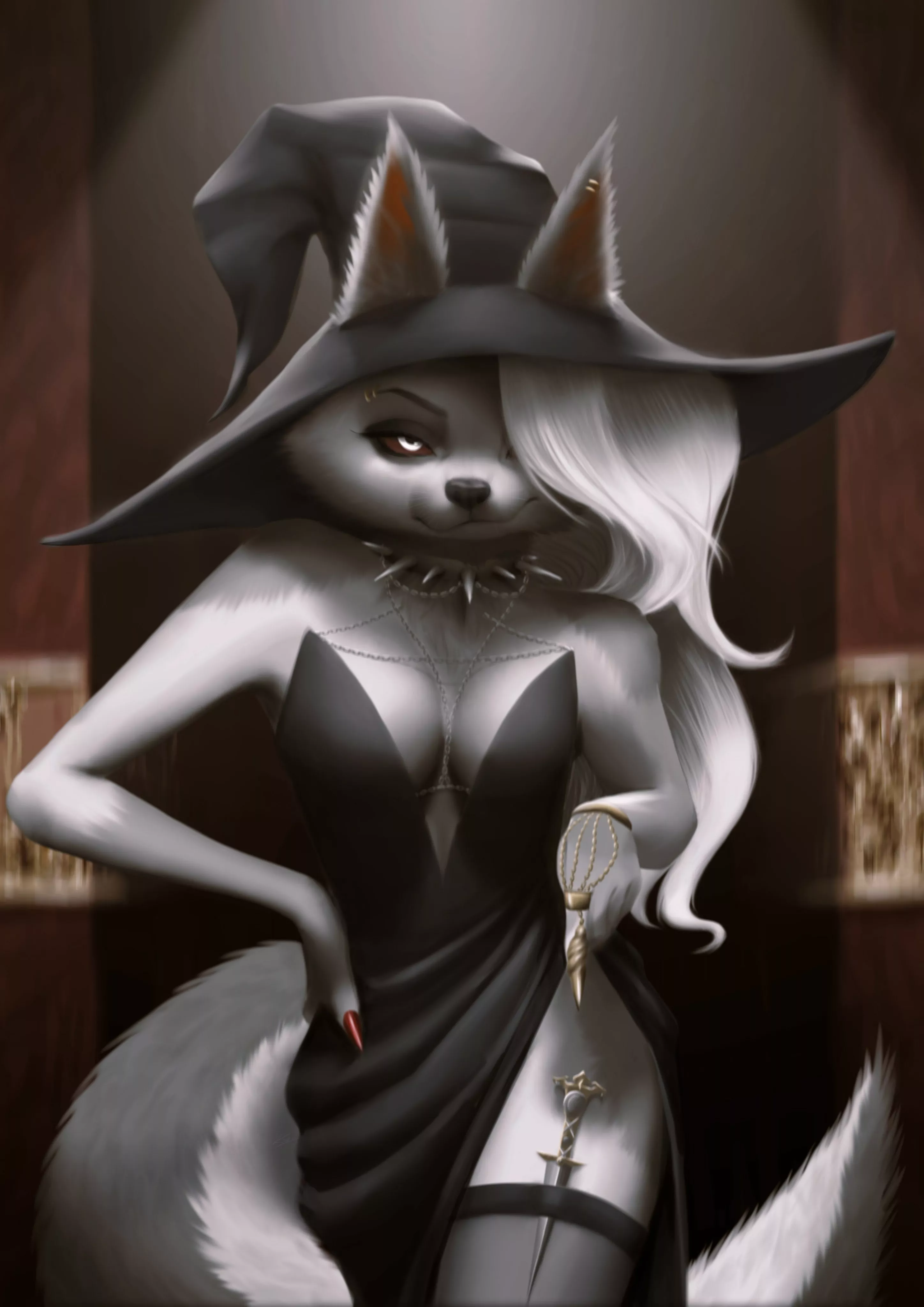 I painted a witchy Looney 🎃🔪 - did this on Photoshop ! https://stockinger.carrd.co