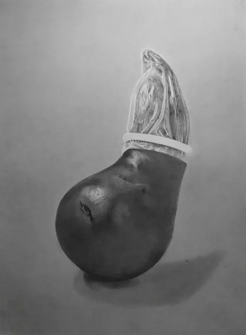 “Pearfection” - drawing by me - graphite - 2022 - prints available on website