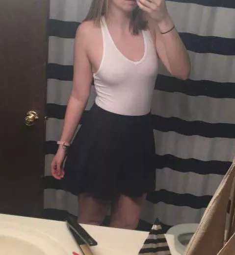 Whoops, this shirt may be a little too see-through for going braless 🙃