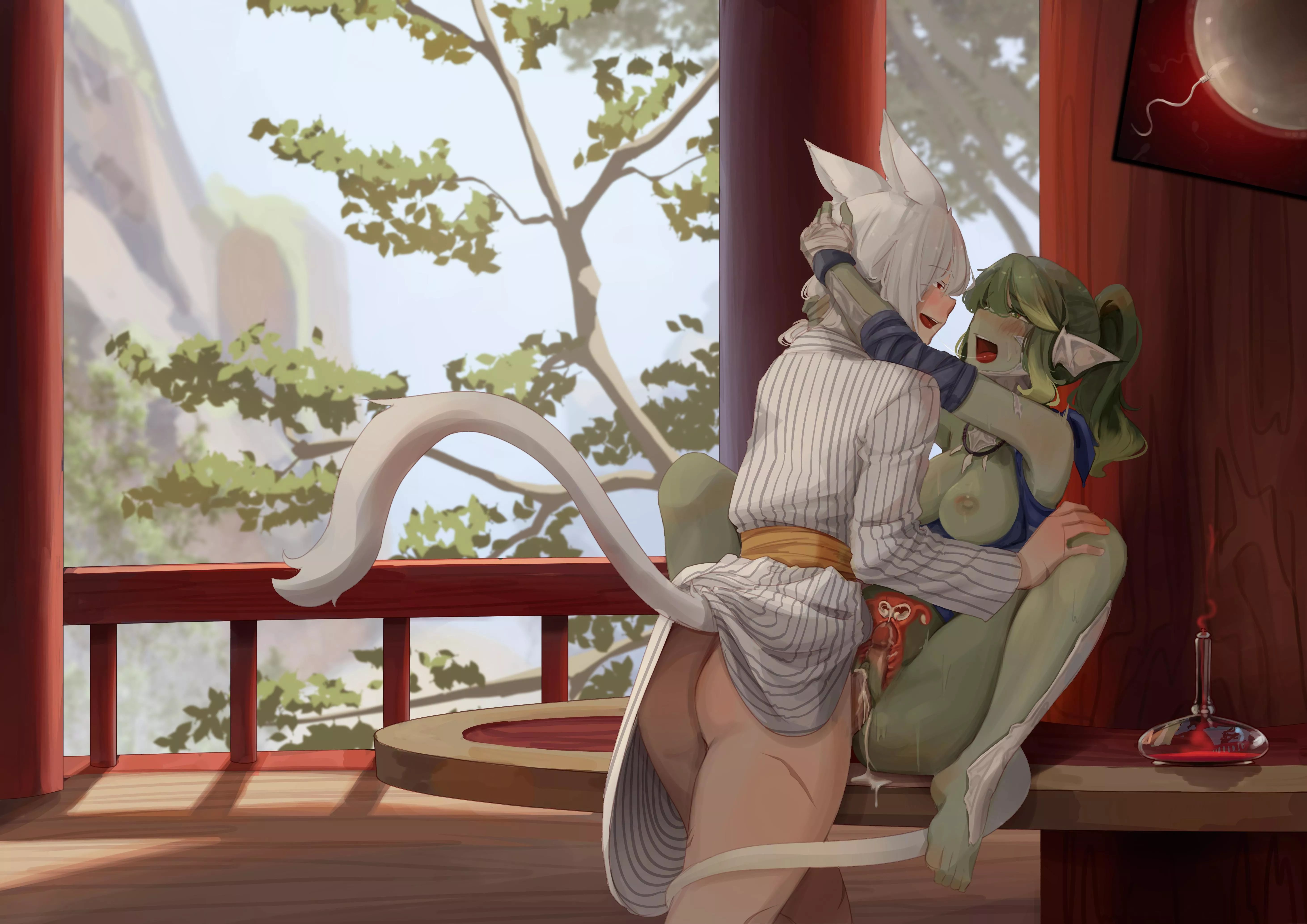 Au Ra And Miqo'te Breeding (Sushoartworks) [Final Fantasy]