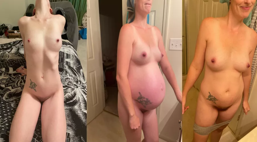 Before, during and 1 month after. Baby #4 in 5 years