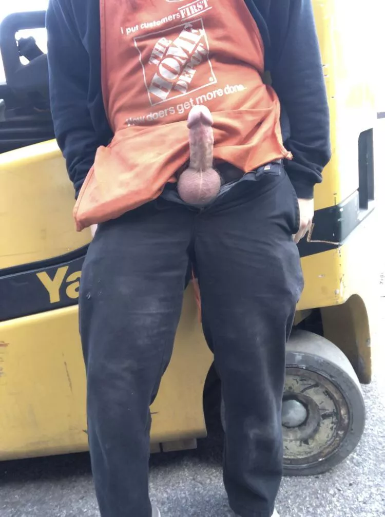 No passengers allowed on the forklift, you can ride me instead