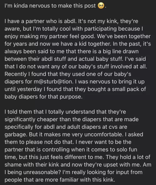 Not familiar with ABDL, what advice would YOU give OP?