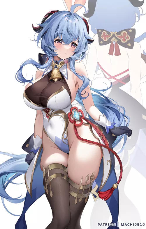 Ganyu beckoning bunny (_Machi0910) [Genshin Impact]