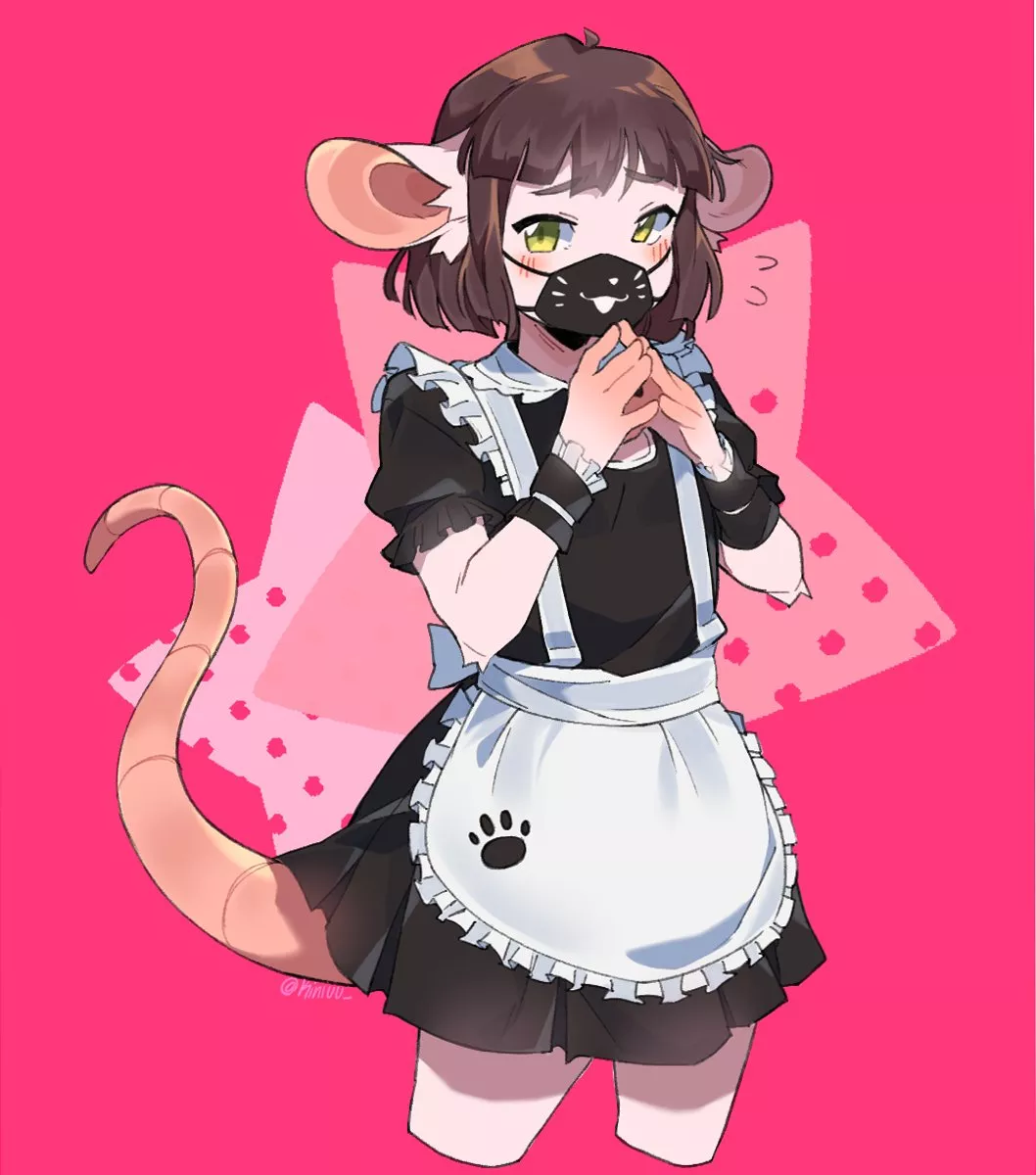 Got a recent commission from Kinyuu_ on Instagram! Maid mousey reporting for duty!