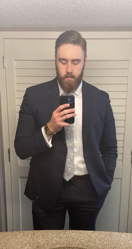 I like the way I look in a suit. What do you all think? 29 year old, 6’5” and recently out as bi. Say hi!