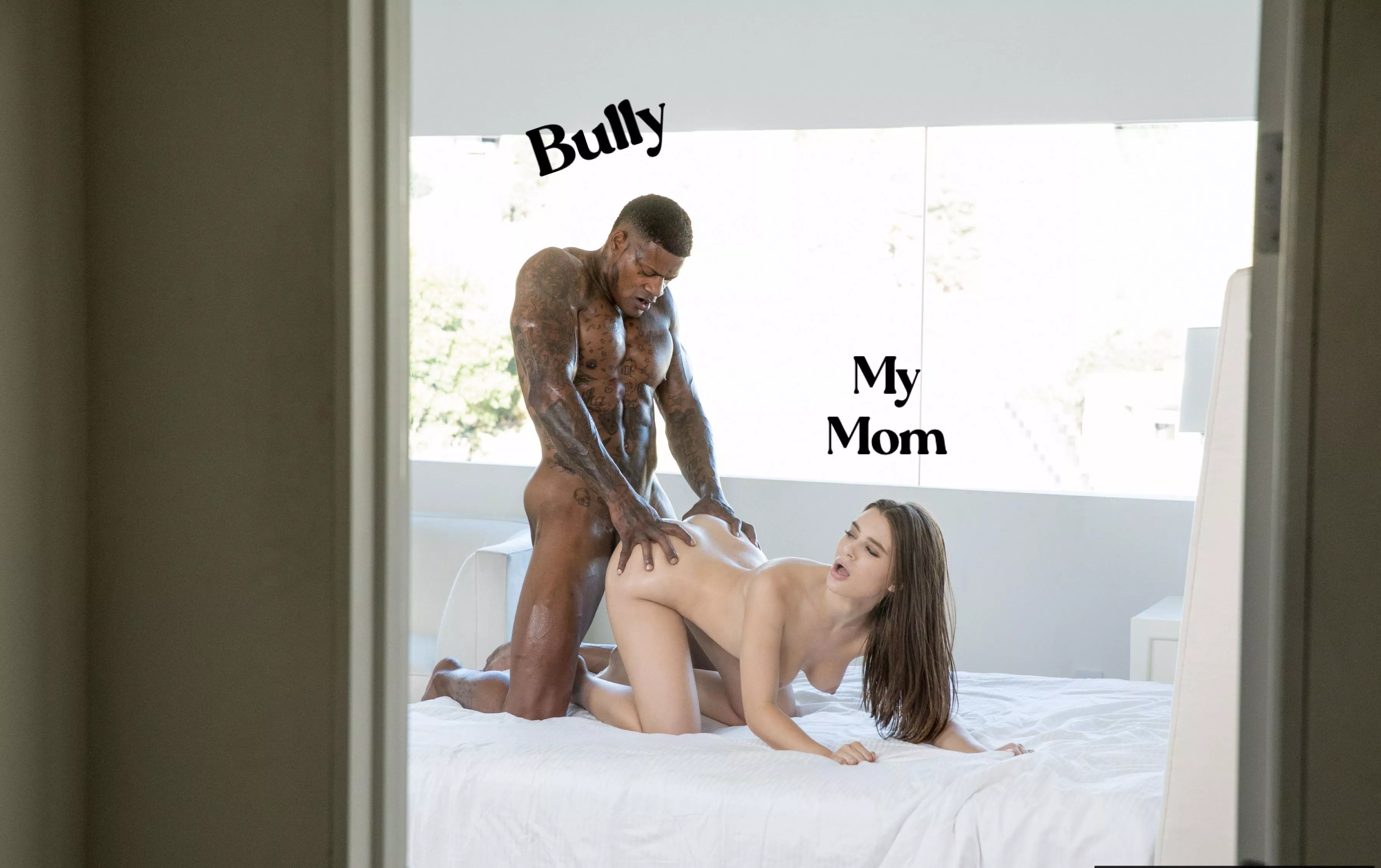 My milf mom doesn’t even realize that she’s being stretched out by my black bully. She just wanted to get drilled by a thick BBC