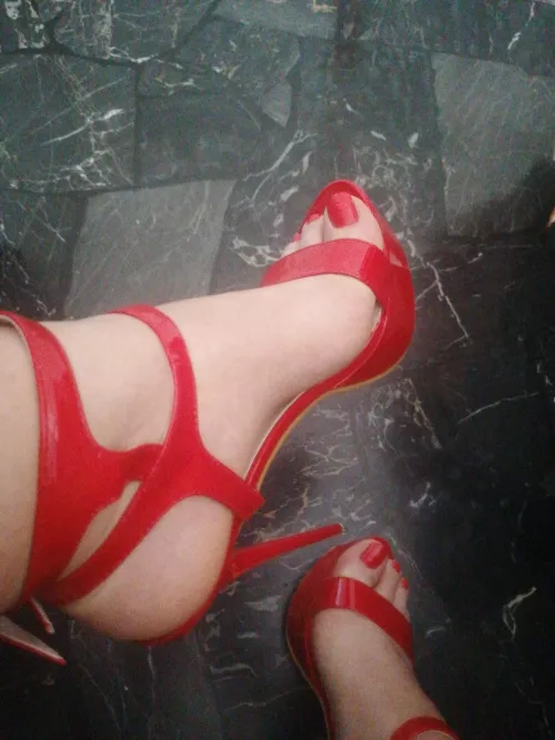 My red stiletto heels