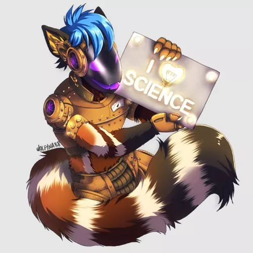 A steampunk protogen commission! ^^ (art by me)