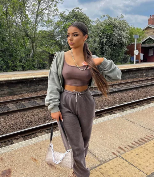 chav with nice nips wants to get railed on the train