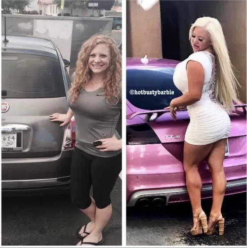 From cute college girl to unrecognizable plastic sex doll!