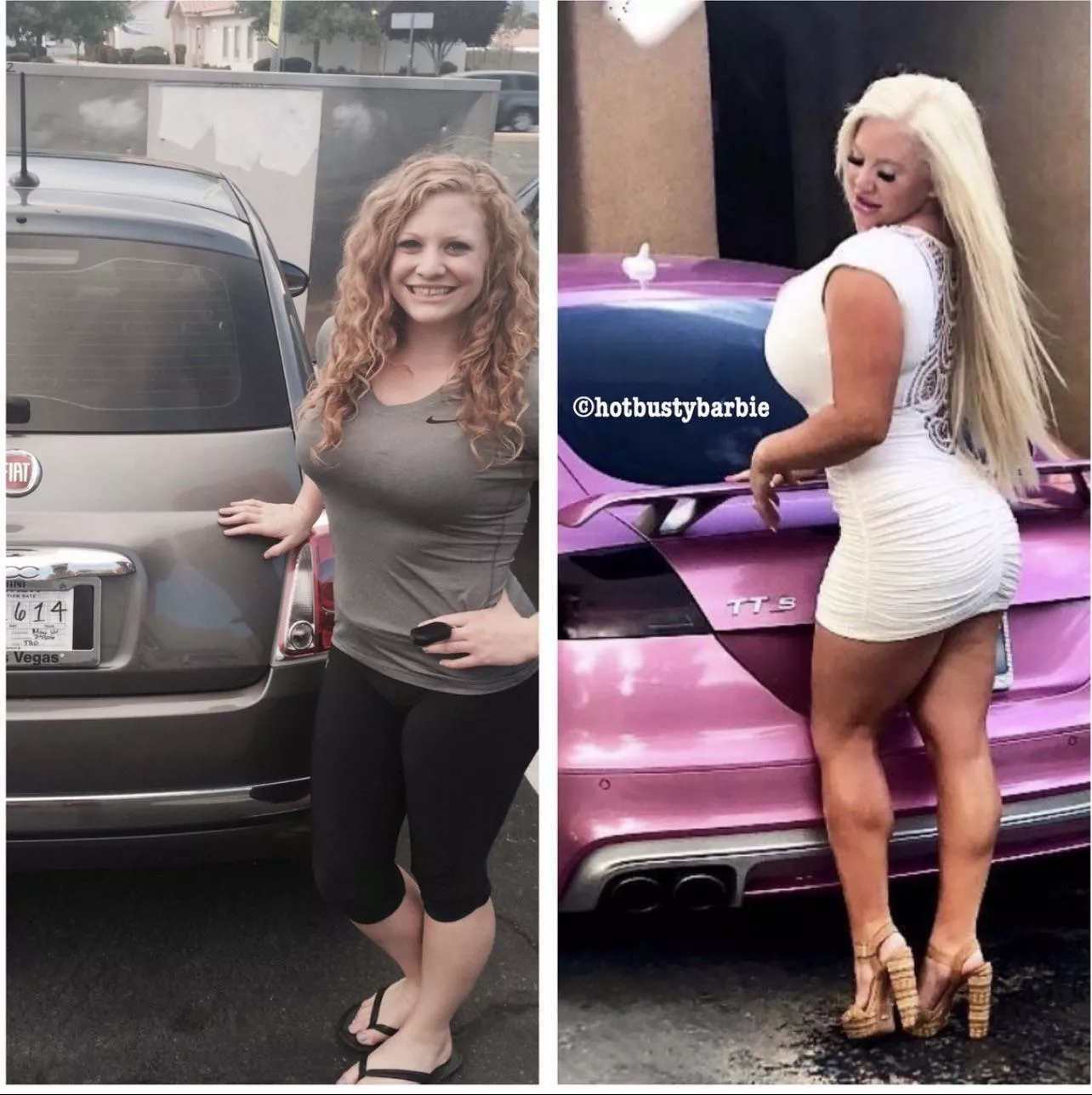 From cute college girl to unrecognizable plastic sex doll!