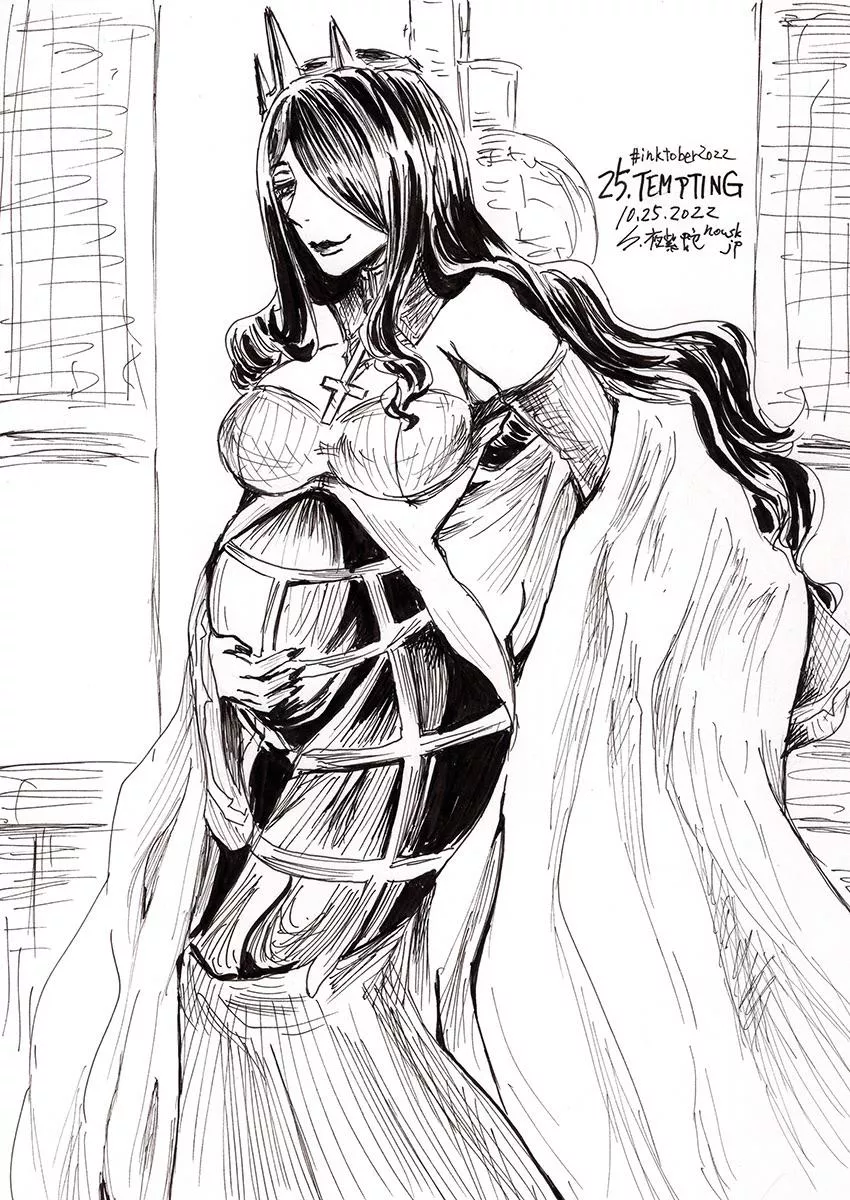 inktober2022 25 TEMPTING Pregnant Queen Nancy (nouskjp My Works) [Skullgirls]
