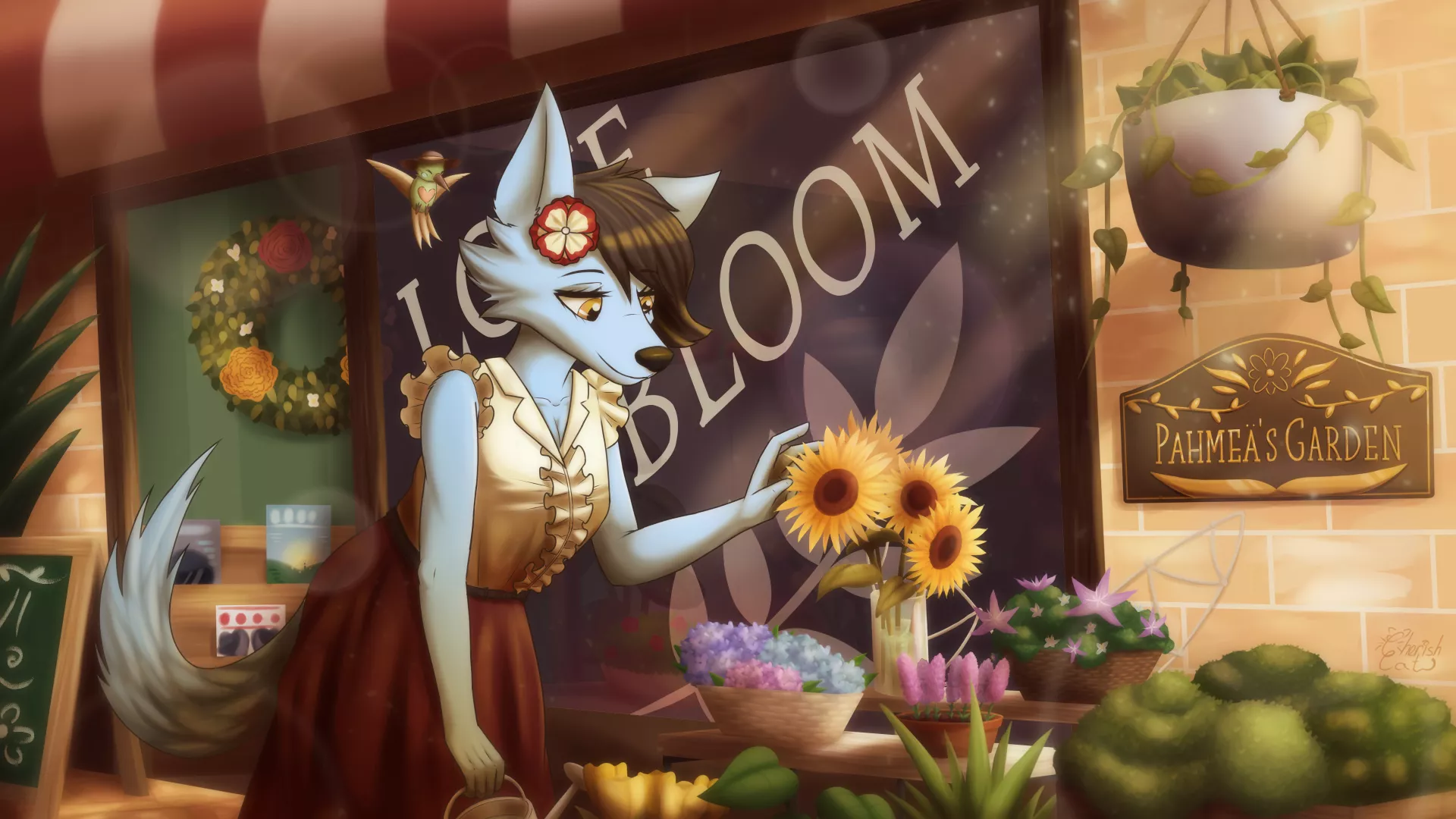 Love in Bloom🌻- (art by me ~ @CherishCat2)