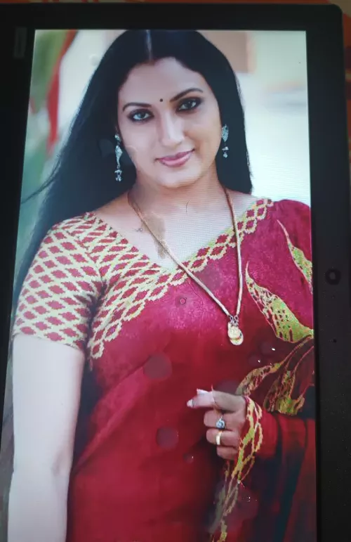 My cum tribute for my Manju mom( serial actress)