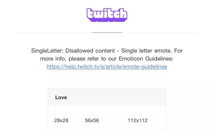 Single letter emote rejection.. for a 4 letter emote? Wtf?