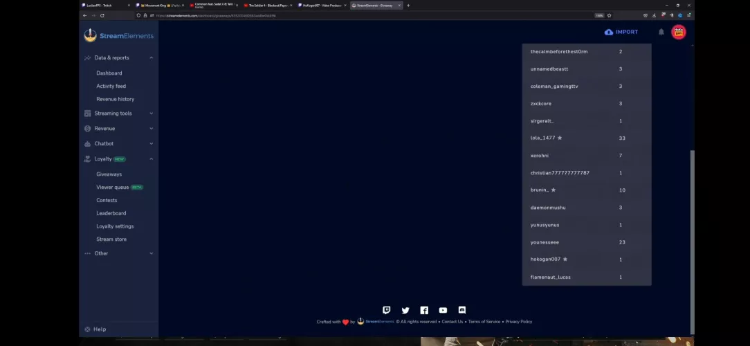 Star meaning on people stream elements?