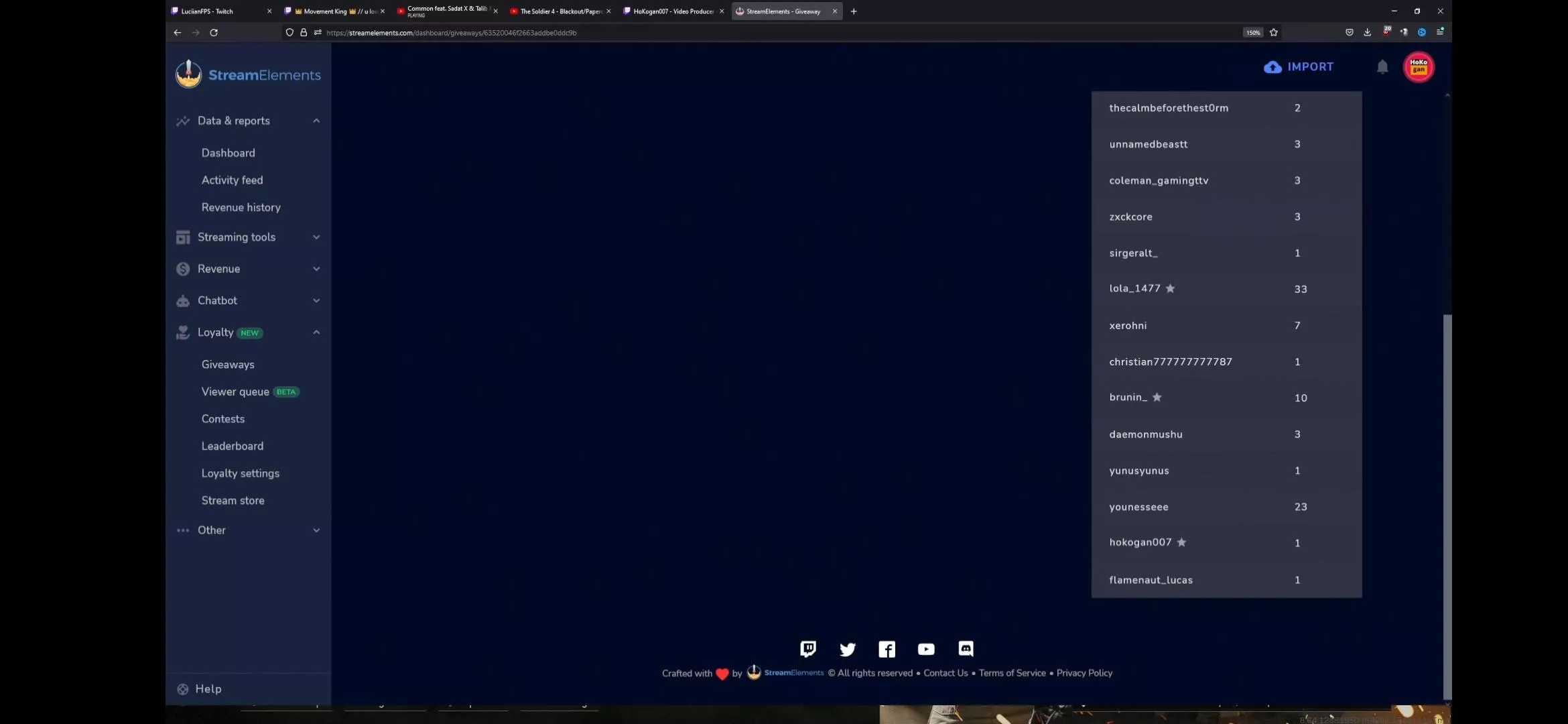 Star meaning on people stream elements?