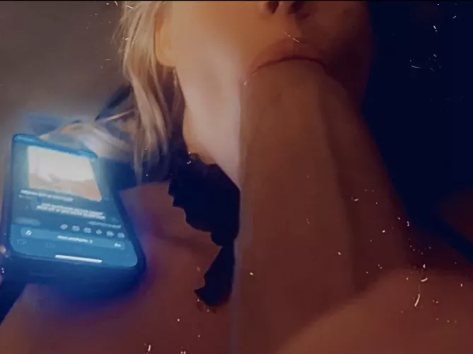 Taking selfies while sucking a monstercock