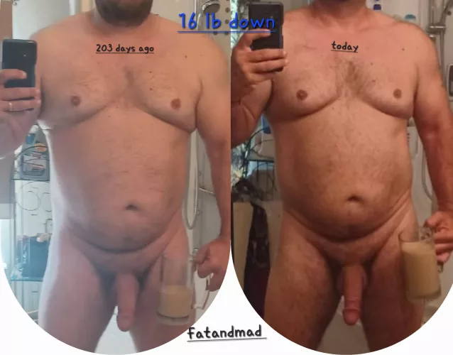 203 Days Later 16 lbs down still drinking my coffee and enjoying it happy hump day all