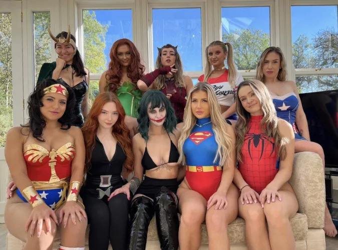 Beautiful models in Halloween costume