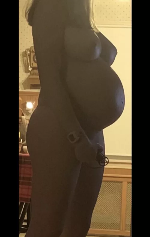 Big belly big tits 29yo preggo wife