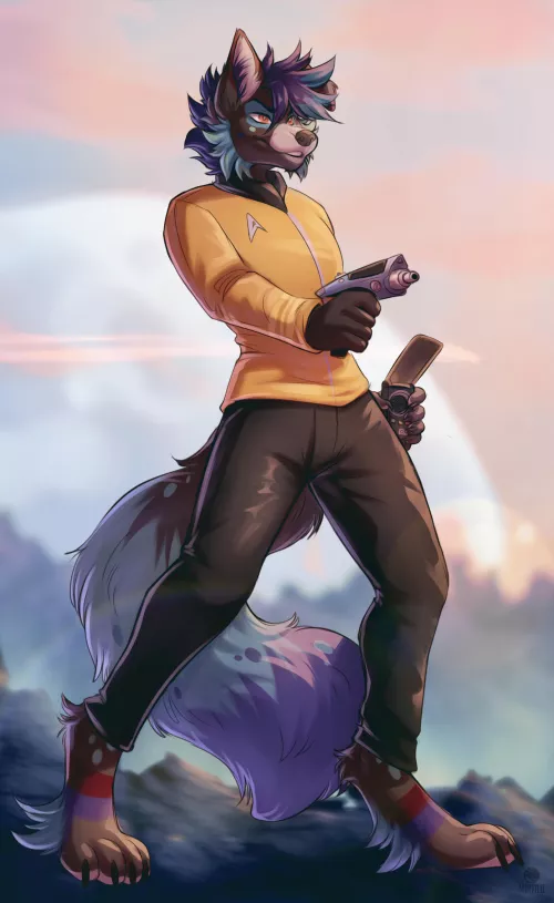 Boldly Go! Character by me, art by the awesome Mirtilo @MirtiloArt on Twitter