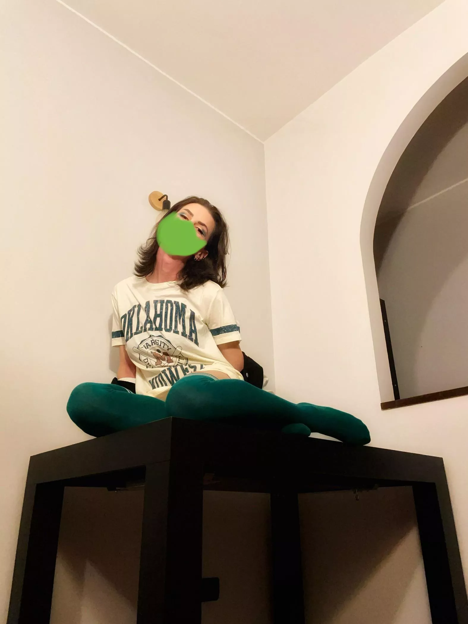 Had real fun playing the college girl 💚✨📸