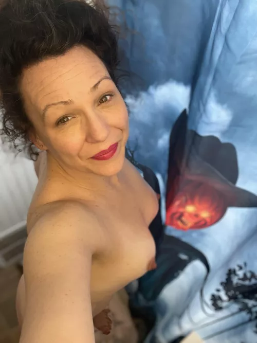 Help! The scary pumpkin man is trying to bite my titty!