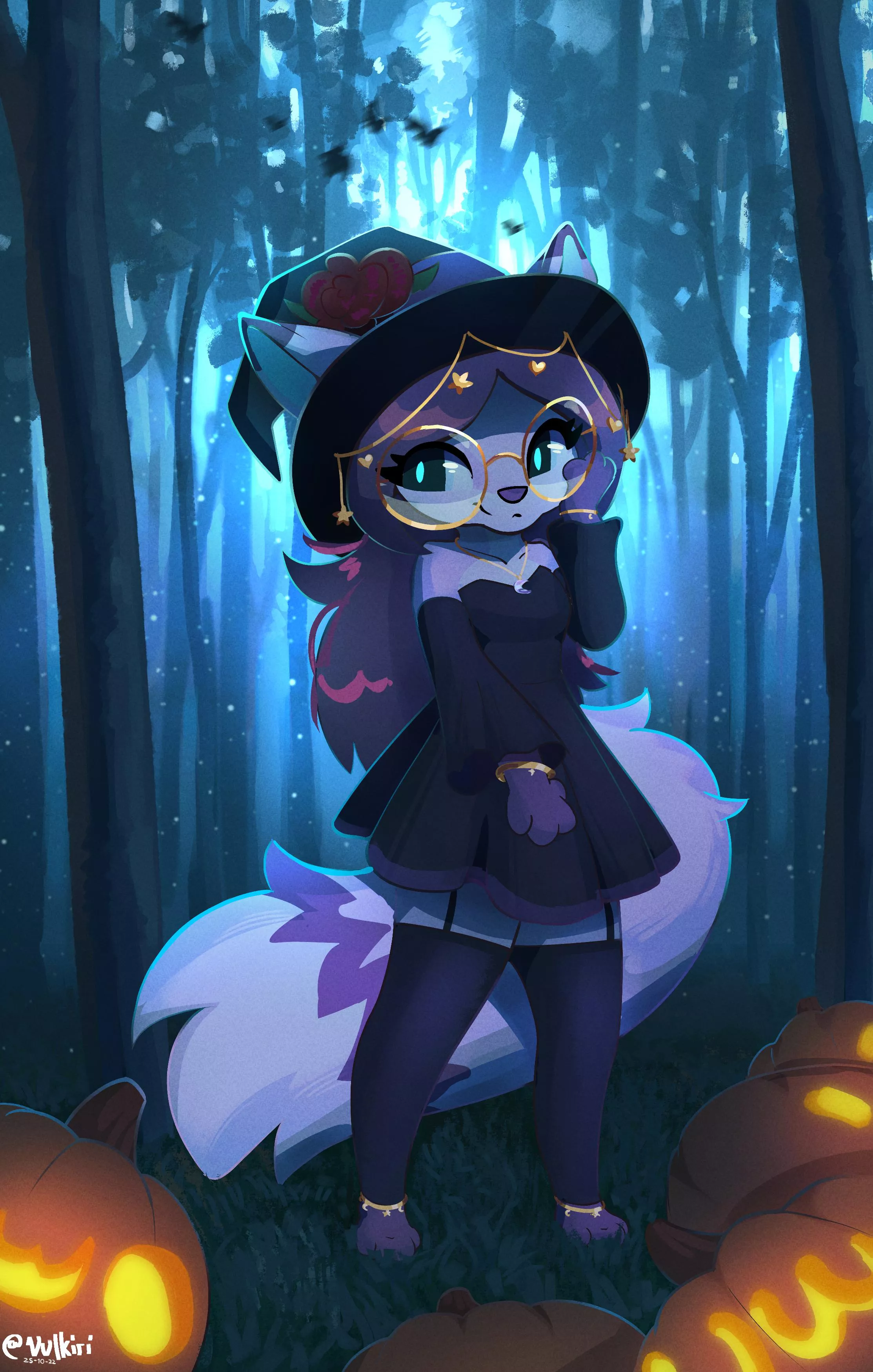Is your fursona dressing up for Halloween? What is your costume? ^^ ~ Art and character by me @Vulkiri on twitter :3