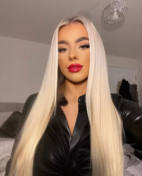 Leather and red lips