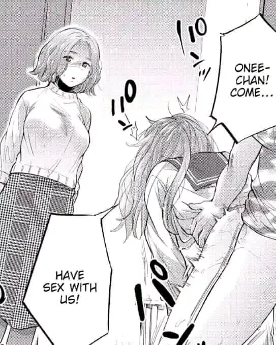 LF mono source : short hair, sweater, long skirt, long hair, seifuku, being watched, 