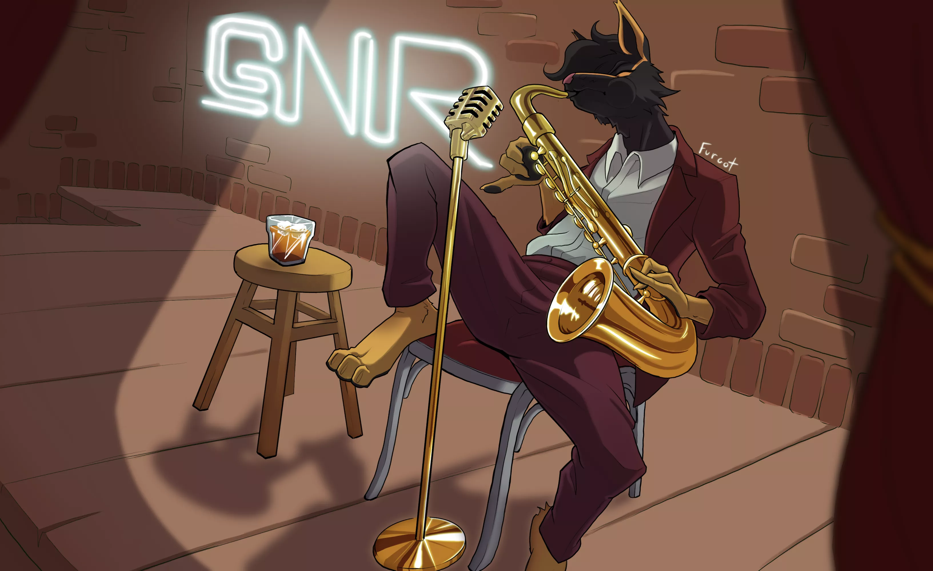 Meet Asturias, i bet you'd want him to play just for you :3 (Commission by me for @mr_p_dubs on IG). ❤ Want your Fursona drawn by me too? got only one slot open, dm me for further info ❤