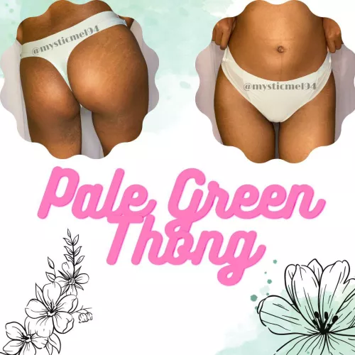 [selling] pale green thong! ✨😘 other styles of PANTIES available with ADD ONS too! 💦☀️ AVAILABLE FOR WEAR 💬 DM, WIRE, KIK, PD: mysticmel94