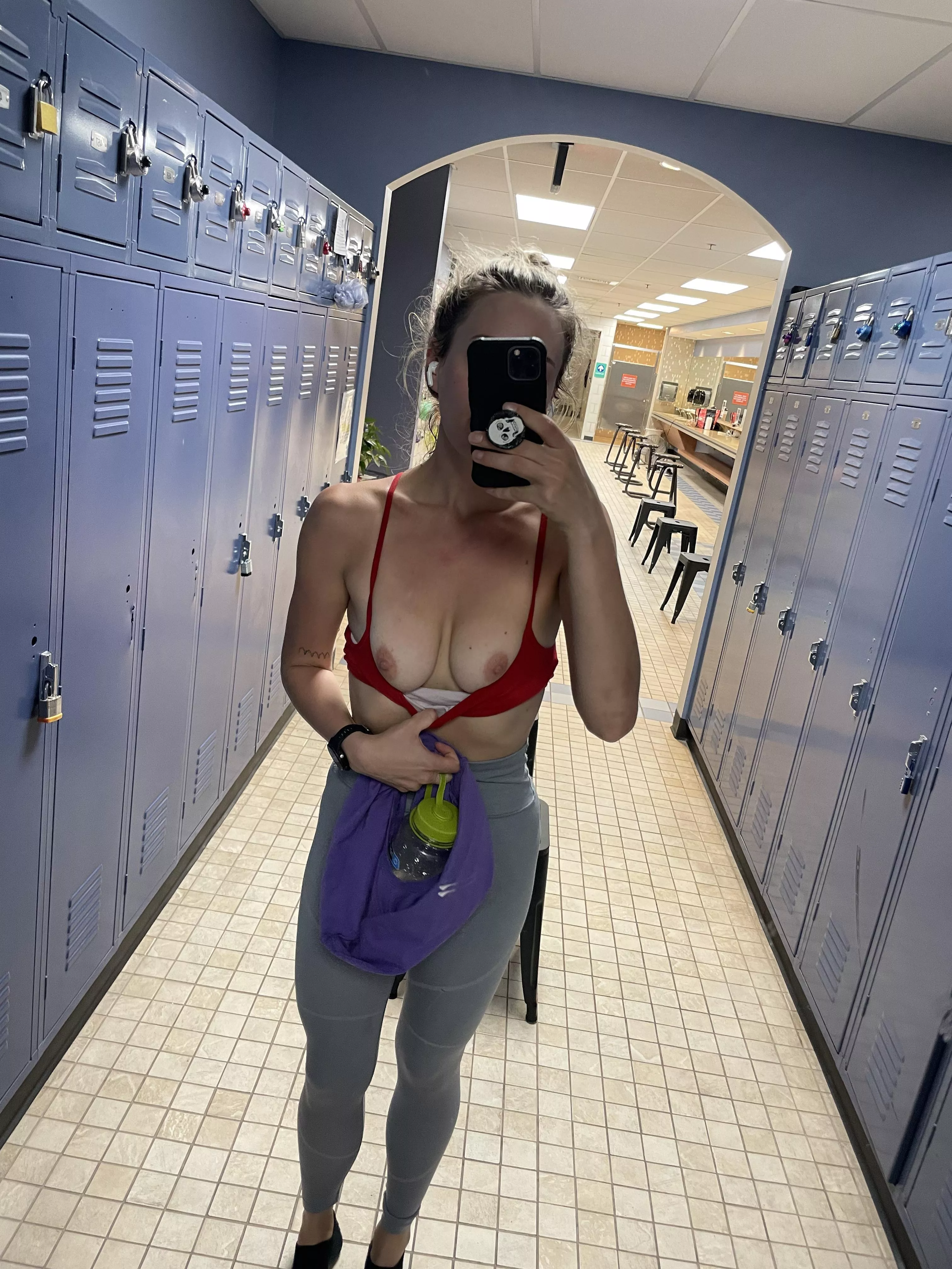 Shhh don’t tell the other girls in the locker room how horny I am 🤫