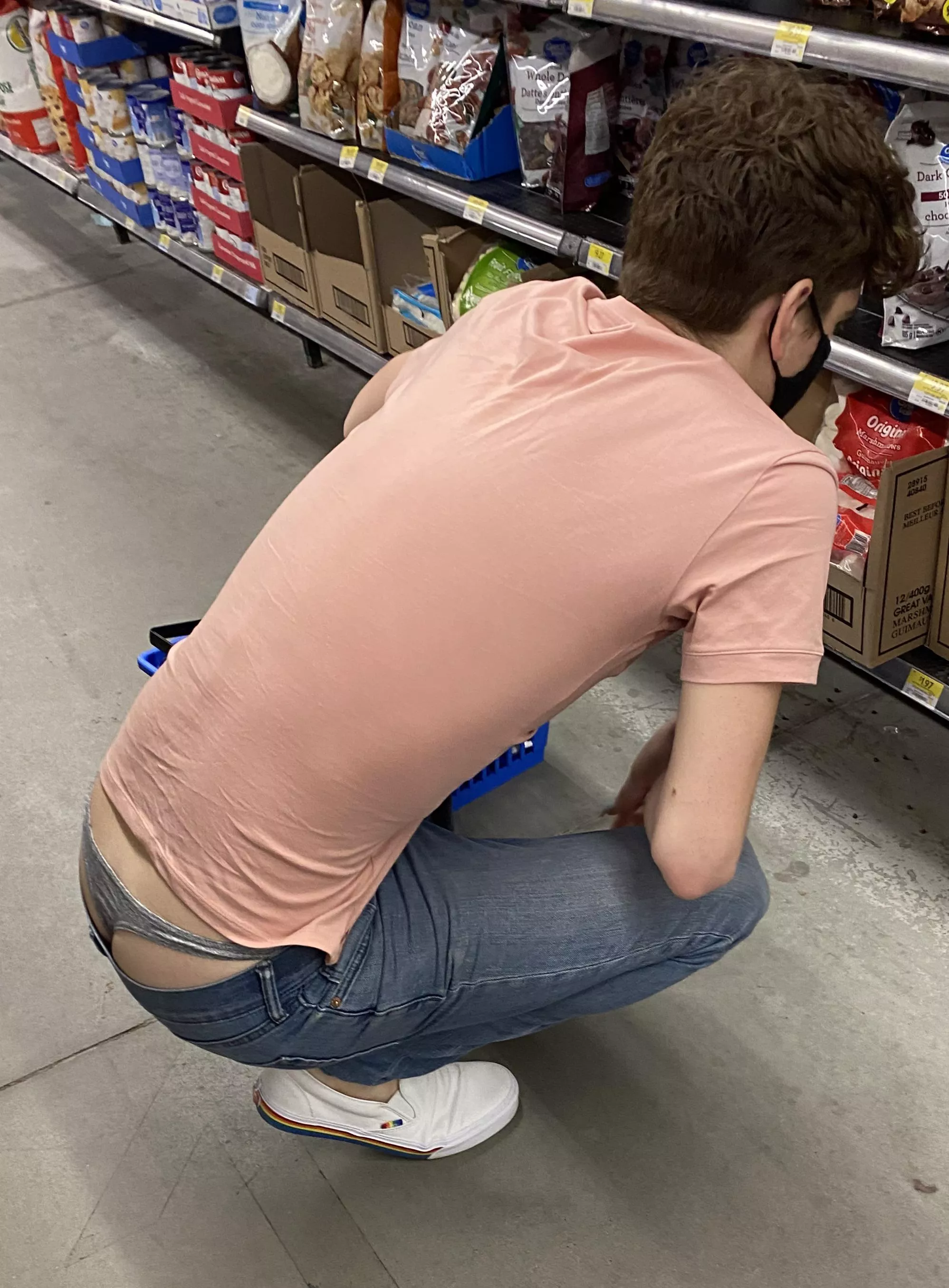 Showing off a little while grocery shopping