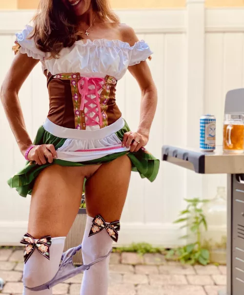 (42) slinging beers and showing off. Like my bows?