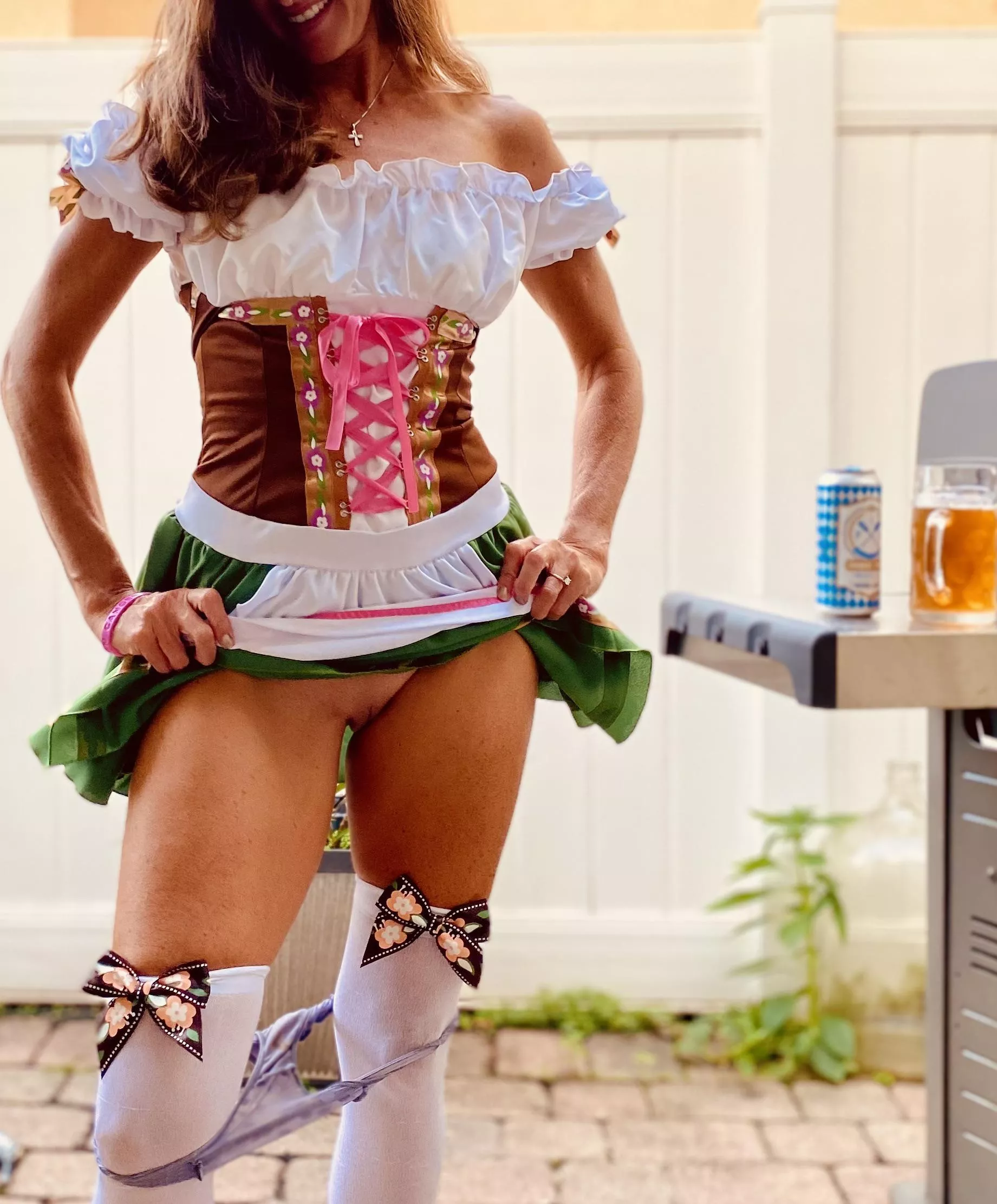 (42) slinging beers and showing off. Like my bows?