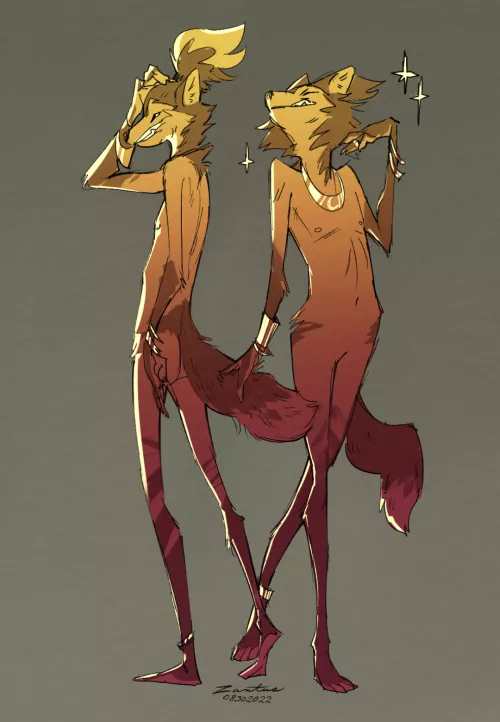 a drawing of my oc being cute ✨️ (art by me, commissions open!)